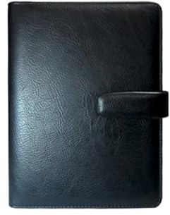 Agenda-Ordner, nachfüllbarer Ordner, A5-Journal-Cover, Leder-Notizbuch-Organizer-Set for Schulschreibwaren FüR Arbeit, BüRo Meetings(Black)