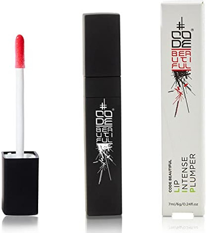 CODE Beautiful Lip Plumping Treatment Gloss for Fuller Plumper Lips | Long Lasting | Hyaluronic Acid Infused | Vegan & Cruelty Free | Lip Intense Plumper 7ml