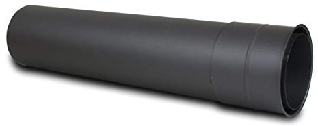 LANZZAS Rauchrohr Wandfutter/doppelt Mauermuffe mit 500 mm Rohrverlängerung - für den Durchmesser Ø 150 mm - Farbe: gussgrau - Ofenrohr Wandmuffe