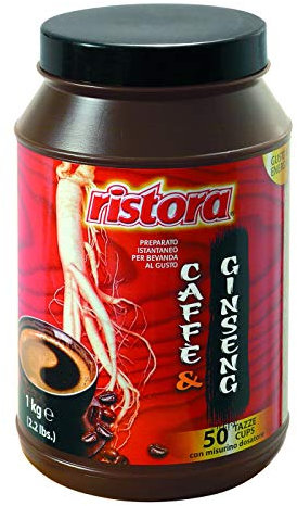 Ristora - Caffè Istantaneo al Ginseng - 1 Kg già Zuccherato - Preparato Istantaneo per Bevanda Prima Colazione per 50 Tazze con Dosatore