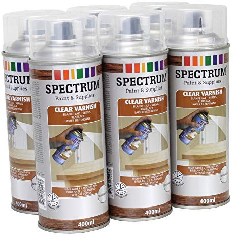 Vernis transparent Lot 6 Bombes Peinture Spray Aérosol 6X400ml bois,métal,aluminium,verre,pierre,plastique