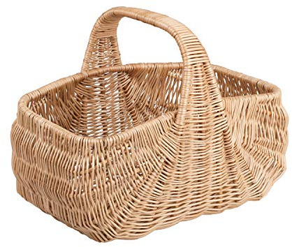 e-wicker24 Alles aus Weide Einkaufskorb Weide Geflochtener Korb mit Henkel Aufbewahrungskorb Leicht Picknickkorb Geschenkkorb Leer Vintage Reisenthel Korb Aufbewahrung Einkaufskorb Geflochten