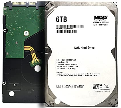 MDD MAXDIGITALDATA MaxDigitalData 6TB 7200RPM 128MB Cache SATA 6.0Gb/s 3.5inch Internal Hard Drive for NAS Network Storage (MD6000GSA12872NAS) - 3 Years Warranty (Renewed)