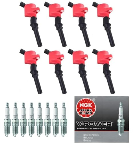Hikaru Parts DG508 FD503 Ignition Coil Packs & SP493 SP479 NGK V-Power Spark Plugs Replacement For Ford 4.6 5.4 V8 F150 F-150 CROWN VICTORIA LINCOLN Town Car Excursion MERCURY DG457 DG472 DG491