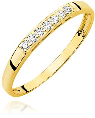 MARKO Damen-Goldring mit 0,10Ct Diamanten 14 Karat Gold (585) | Goldring inklusive Box | Goldring für Frauen