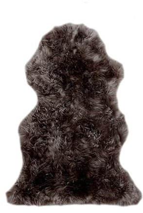 walexo Lammfell Teppich – Naturfell Schaffell in verschiedenen Größen, Naturfarben, echtes Fell für Sofa, Bett, Kinderwagen, Deko & Haustiere (Taupe, 100-110 cm)