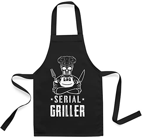 Vulfire Grembiule Barbecue Serial Griller Regalo simpatico con scritta per Chi AMA Grigliare BBQ Idee divertenti Griglia