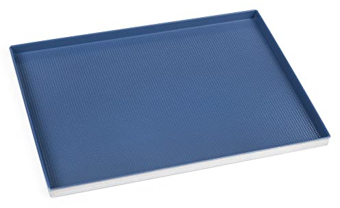 Teglia da forno 40x30 alluminio forato antiaderente rivestimento Hotfood pane pizza focacce bordo 2 cm | Silicon-Tech