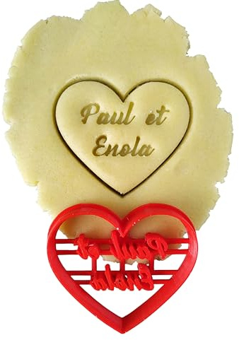 Tagliabiscotti a forma di cuore - Personalizzabile con nome e data