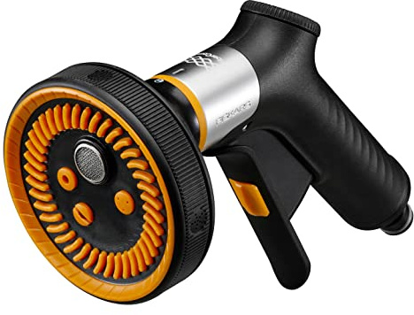 Fiskars Sprühpistole Multi, FiberComp, 5 Funktionen | Ein/Aus-Verriegelung, Abnehmbarer Wasserfilter, FiberComp/Metall, Universalgröße, Schwarz/Orange, 1067195