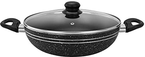 Royalford Aluminium Wok Pan, 32 CM Induction Safe Frying Pan with Non-Stick Coating