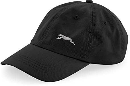 The House Of Dog: Greyhound Lurcher Owner Gift. 100% Washed Chino Cotton Embroidered 6 Panel Unstructured Baseball Cap. Black