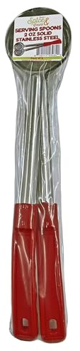 Stainless Steel Portion Control Serving Spoon - Pack of 2 (2 oz. Solid)