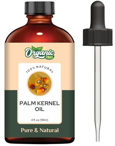 ORGANIC ZING Palm Kernel (Elaeis Guineensis) Oil | Pure & Natural Carrier Oil for Skincare & Hair Care - 118ml/3.99fl oz