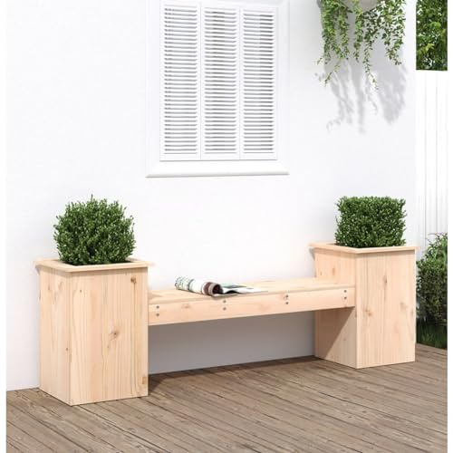 Gecheer Trädgårdsbänk med planteringskruka, trädgårdsbänk med blomlåda, trädgård, träbänk, sittbänk, parkeringsbänk med planteringslåda, matbänk, viloläge, balkongbänk, trädgårdsmöbler, 184,5 x 39,5 x