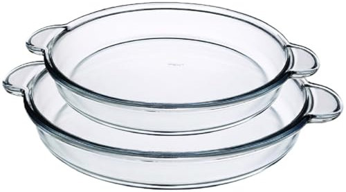 COSE DA CASA Pirofile in vetro set 2 teglie con manici per forno a microonde piano cottura gas vetro ceramica elettrico resitente al calore