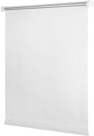 Ventanara® Rollo ohne Bohren schnurlos Springrollo inklusive Klemmträgern (Weiss (raumverdunkelnd), 90 x 150 cm)