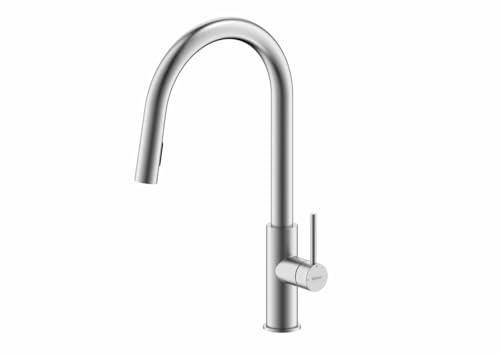 NABER Armatur NAMOR 6 in EDELSTAHL gebürstet mit schwenkbarem Brauseauslauf/Küchenarmatur/Einhebelmischer