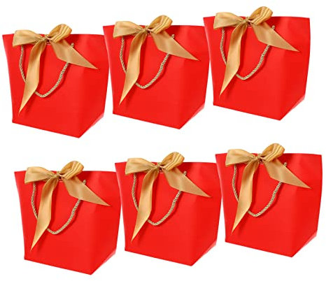 OUNONA 6stücke Teiliges Handtragetaschen Aus Papier Praktische Einkaufstaschen Für Lebensmittel Oder Snacks Einfaches Und Stilvolles Design Für Partys Und Veranstaltungen