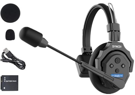 SYNCO XTalk X1 2,4 GHz kabelloses Headset mit Mikrofon-Gegensprechanlage, zufälliges Master-Gerätedesign für Filmaufnahmen, Live-Show, Bühnenaufführung (1 Stück)