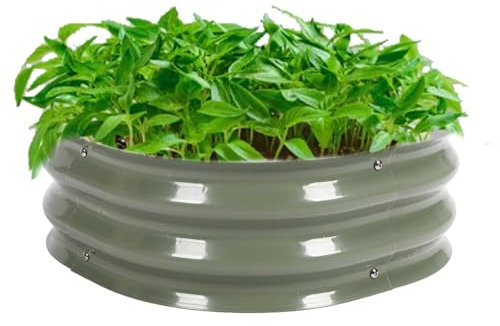 Raised Garden Bed, Oval Large Metal Planter Box Corrugated Metal Raised Garden Beds Planters For Outdoor Plants Galvanized Planter Garden Boxes For Gardening Vegetables, Fruits