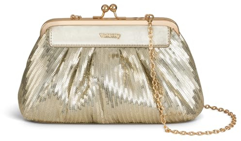 Vulkitty Clutch-väskor för Kvinnor, Vintage Paljettväska för Kvällsväskor för Damer Catching-väskor Fest Bröllopsväska Presentplånbok med Crossbody-kedja