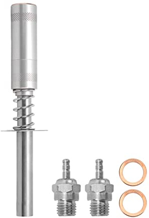 Glödstift Tändare, Aluminiumlegering RC Startsats, RC Motor Tändare med N3 Hot Spark Glödstift för RC Oljedriven Bilfartyg Metanolmotor (Silver)