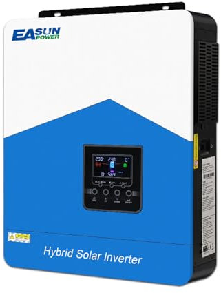 POWLAND 4200W Hybrid Wechselrichter 24Vdc zu AC 230V mit WiFi Modul 2 AC-Ausgang Breite PV 60-500VDC Off Grid Reine Sinus Welle Solar Wechselrichter 120A MPPT Für Bleisäure- und Lithium-Batterien
