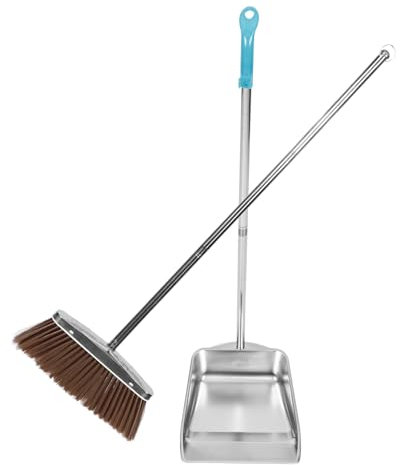 Zerodeko Paletta e Scopa Manico Lungo Paletta per Pulizia della Stanza e Scopa per Casa per Spazzatura Manico per Pavimenti in Piastrelle e Utilizzabile in Ufficio e per Pulizia della Casa