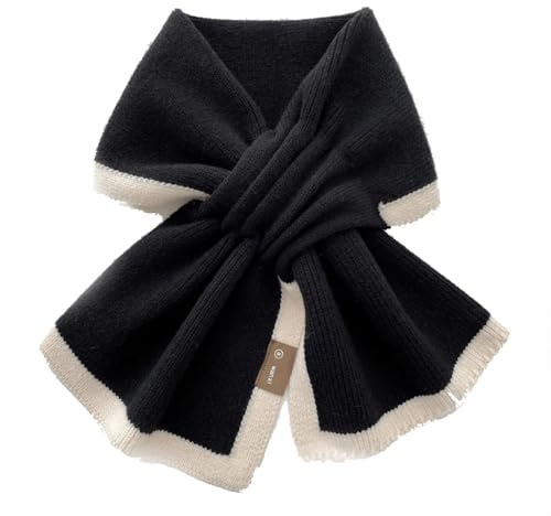 YGSIKY Bonita Bufanda Tejida con Lazo para Mujer, Bufanda de Invierno de Moda para Mujer, Bufanda pequeña Tejida para Mujer, otoño e Invierno, Lazo Cruzado, Forma de Cola de pez