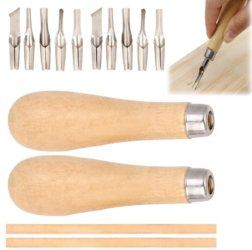 2 Set Linolschnitt Werkzeug,Linoleum-Schnitzwerkzeuge Kit,Schneiden Stempel Schnitzen Werkzeuge Mit 5 Klingen,Holz-Schnitzwerkzeug Set,Linoleum Schnitzset,Linolschnitt Set Für Ink Paint Block Stamping