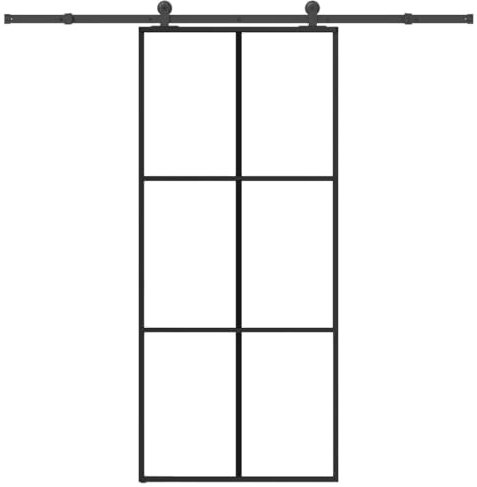 vidaXL Porte coulissante avec kit de quincaillerie 90x205 cm Verre ESG, Porte coulissante sur Rail, Porte coulissante intérieure, Porte coulissante de Salle de Bain