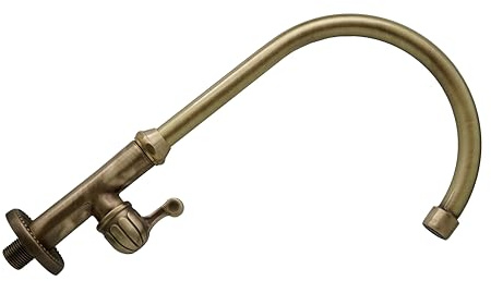 L'ARTISTICA F.LLI PERINCIOLI | Rubinetto Monoforo Bocca Alta Bronzato | A colonna, a tubo, in ottone monoforo con canna alta per interno ed esterno, 365x185mm