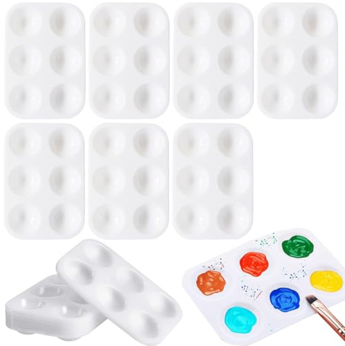 Yuannee Palette Peinture en Plastique,20 PCS Petite Palette Rectangulaire Palette de Peinture d'art pour Acrylique et Aquarelle Palette de Mélange de Couleurs pour Artistes et Enfants Blanc