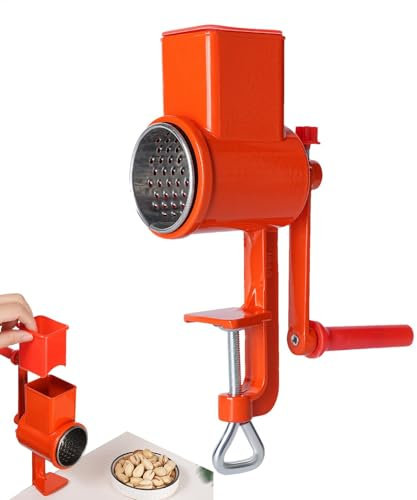 Grattugia per formaggio, macinino rotante a manovella, macinino portatile per cereali, mais, noci, avena, spezie, pepe