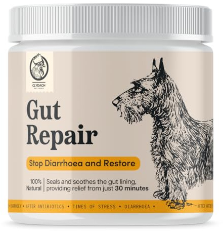 Clydach Farm Gut Repair for Dogs - Fast Acting Diarrhoea Treatment with Goat Milk & Kaolin, Stops Upset Stomach & Loose Stool, Digestive Support Powder - 200g