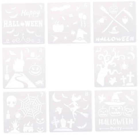 STOBOK 8stücke Halloween-malvorlage Kunststoff Malform Für Diy-malvorlage Hexenkürbis-malvorlage Malvorlage Für Bücher Karton Und Wände Malvorlage Zum Dekorieren Von Möbeln Und Glasfläche