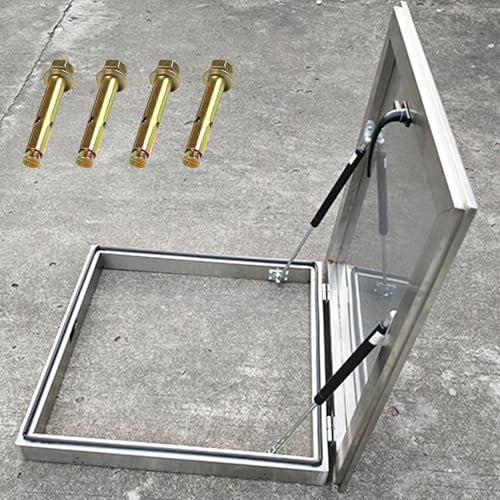 Lucernari E Finestre Per Tetti,Acciaio Inossidabile Botola Del Tetto,Botola Di Accesso,Per Seminterrato Vicoli Del Pozzo Cortile,Innerdiameter70*70cm/27.56 * 27.56in