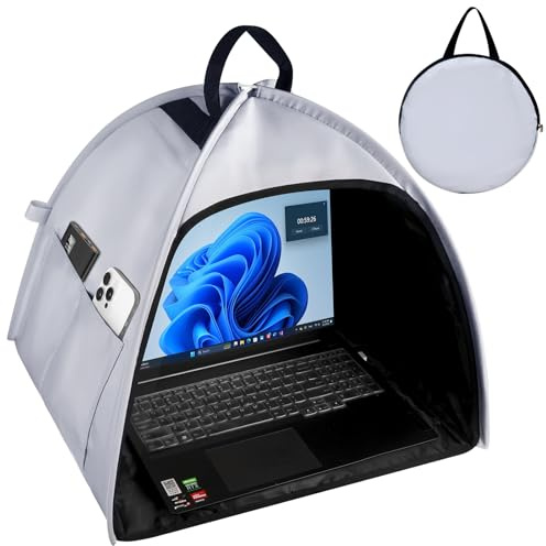 HoYiXi Universal Laptop Sonnenblende Haube für Arbeiten im Freien, Faltbarer und tragbare,Sonnenschutz lichtreflektierendes Privatsphäre Abdeckung für 13-16 Zoll Macbook/Hp/Dell PC,(Have patents),grau