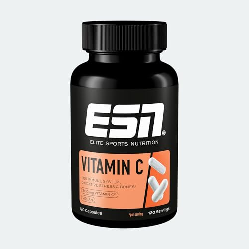 ESN Vitamin C, 120 Kapseln, 500 mg Vitamin C pro Kapsel, hochdosiert, vegan - made in Germany