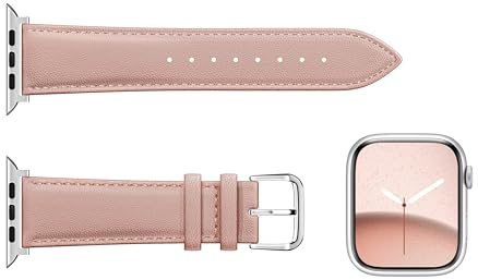 a.odd Genuine Leather Strap for Apple Watch Series 1-11 SE Ultra 1/2, 38mm 40mm 41mm 42mm 44mm 45mm 46mm 49mm (Pale Pink, L [42/44/45/46/49mm])