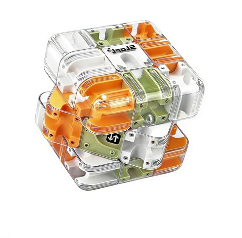 Laberinto de Bolas,Rompecabezas de Cubo de Laberinto 3D Grande,Labyrinth Maze Cubo,Engaging Brain Teaser Toy,Juguete Educativo para Aliviar el Estrés,Entrena la Lógica y Concentración(Naranja)