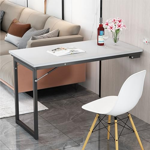 OECETCAWKD Tavolo a Ribalta da Parete in Legno, Tavolo Pieghevole a Muro Salvaspazio, Banco da Lavoro Salvaspazio er Spazi Piccoli Cucina Camera da Letto, Pranzo(F,120 * 50CM/47.2 * 19.7IN)