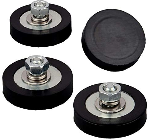 MUTUACTOR 4 sets Neodym Magnete Extra Stark,starker Neodymium-Magnettopf mit gummierter magnete wasserfest, magnetischer Zugkraft von 14 kg