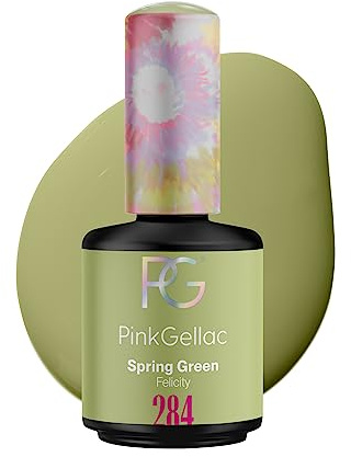 Pink Gellac UV Gel Nagellack - 284 Spring Green 15 ml - Lang Anhaltend UV Nagellack Grün - Gel UV für 14 Tage Nägel in Salonqualität - Made in Holland