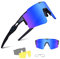 BangLong Polarisierte Sonnenbrille, Fahrradbrille Herren Damen UV 400 Schutz mit 3 Wechselgläser, Schutzbrille Sportbrille für Outdoorsport Radfahren Laufen Golf