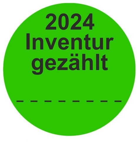 Etichette per inventario, adesivi per inventura, 2021 Inventur contato, diametro 50 mm, 500 pezzi (verde chiaro)