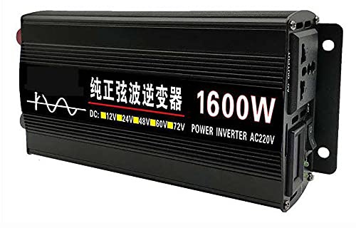 Inverter A Onda Sinusoidale Pura, Convertitore Di Tensione DC 12V/24V/48V/60V A AC 220V, Inverter Solare Trasformatore Di Tensione 1600W 2000W 3000W 4000W, 8 Protezioni Di Sicurezza,1600W-48V