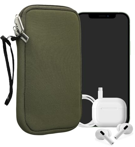 kwmobile Universellt smartphone-fodral - skyddsväska 17,2 x 8,4 cm för XL mobiltelefon - 6,7/6,8 tum neopren olivgrön