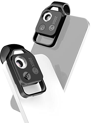 200X Smartphone Microscope, CAMOLO Cell Phone Microscope with LED and Universal Clip Macro, Compatible with Most Phone Lens Microscope for Adults & Children